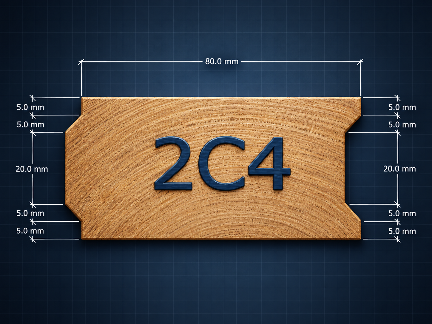 2C4 profile extended to 80 millimetres wide while remaining 40 millimetres high