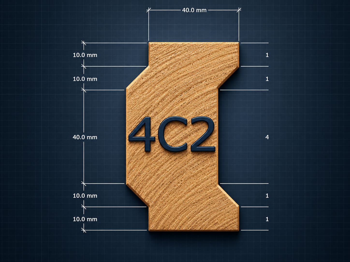 4C2 profile extended to 80 millimetres high while remaining 40 millimetres wide