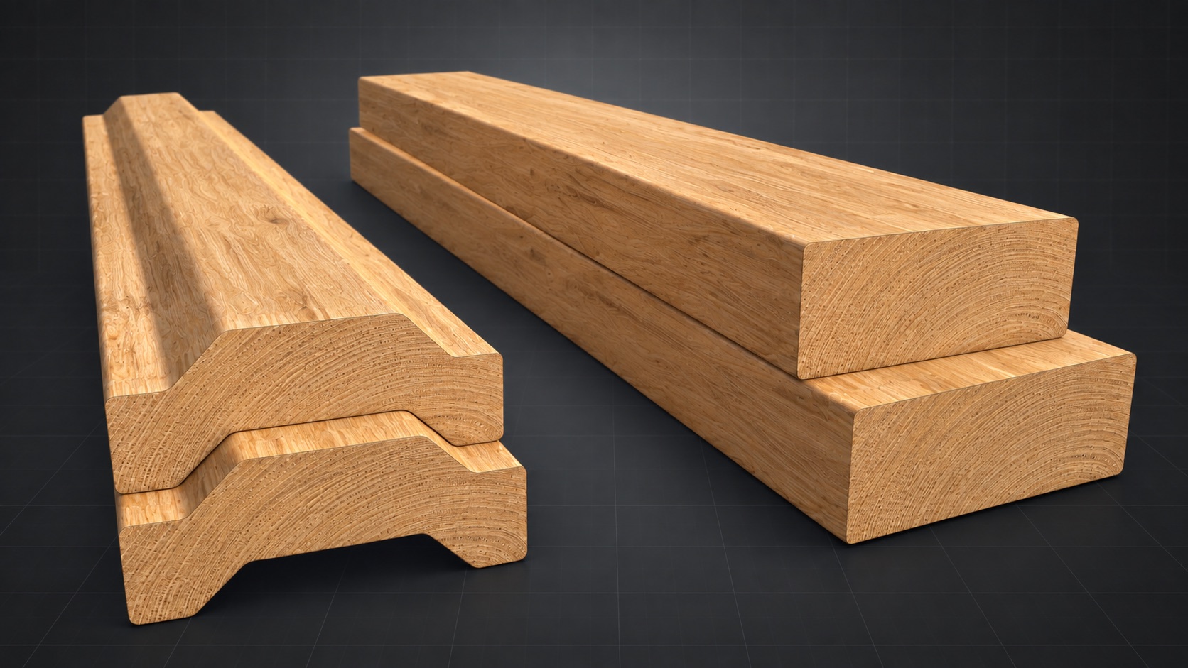Hill and Valley profile surfaces positioned to show how they interlock