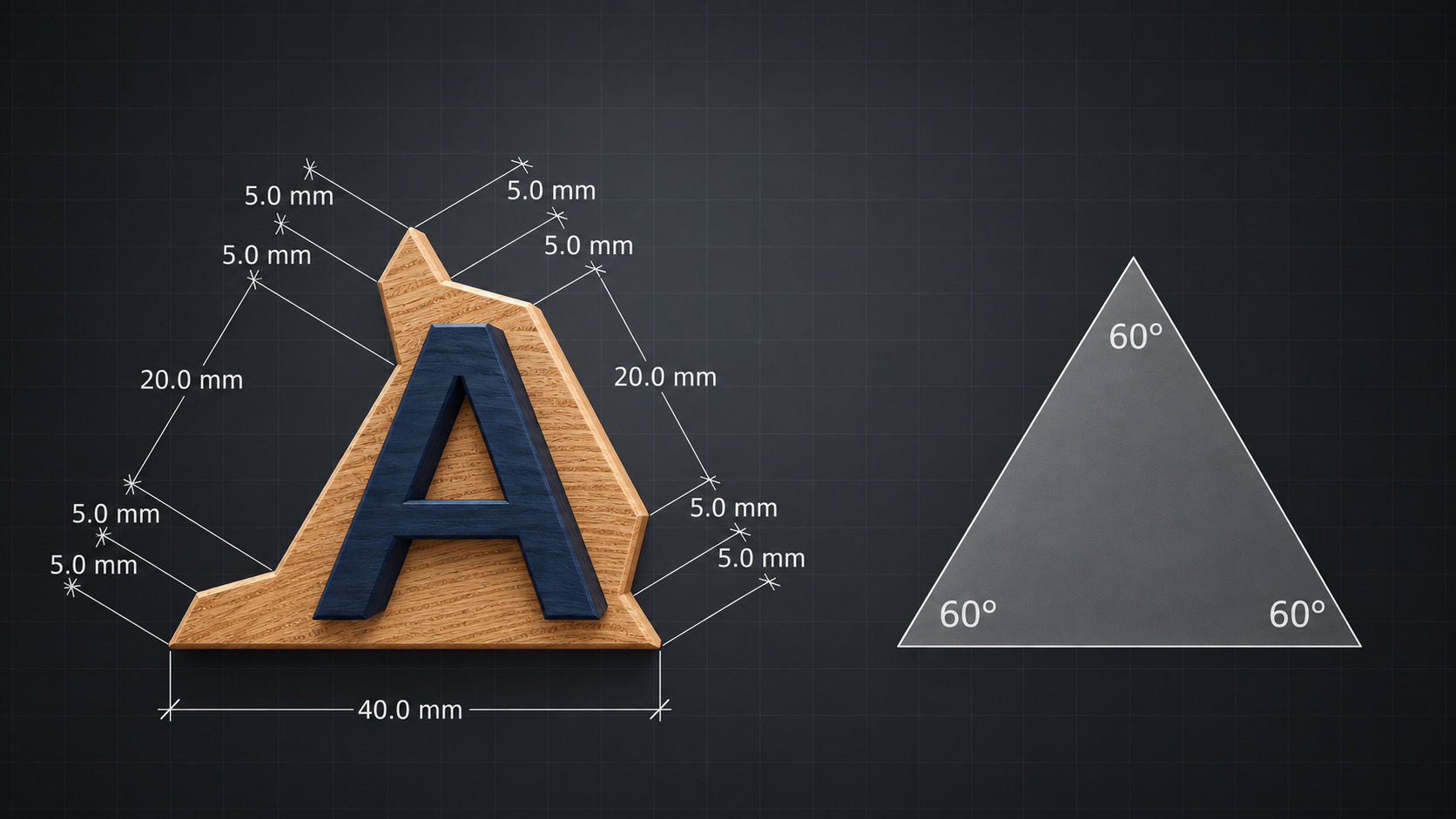 Dimensioned end view of the I-Wood A profile