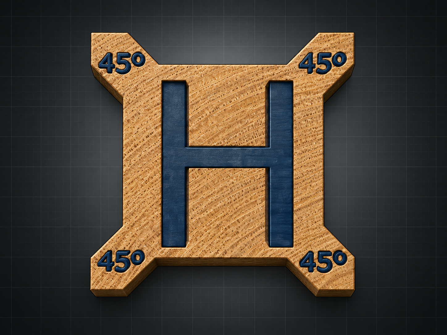 An H profile with all Hill and Valley side angles marked at 45 degrees