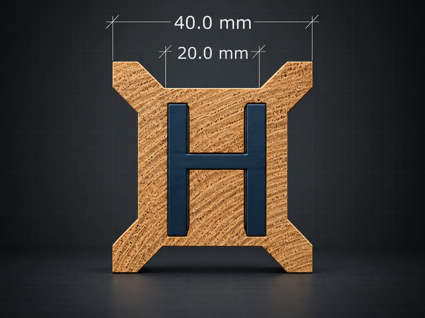A 40 millimetre H profile with a 20 millimetre Hill and Valley width dimension