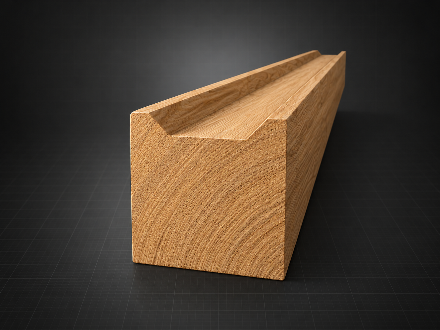 I-Wood component with a recessed Valley surface